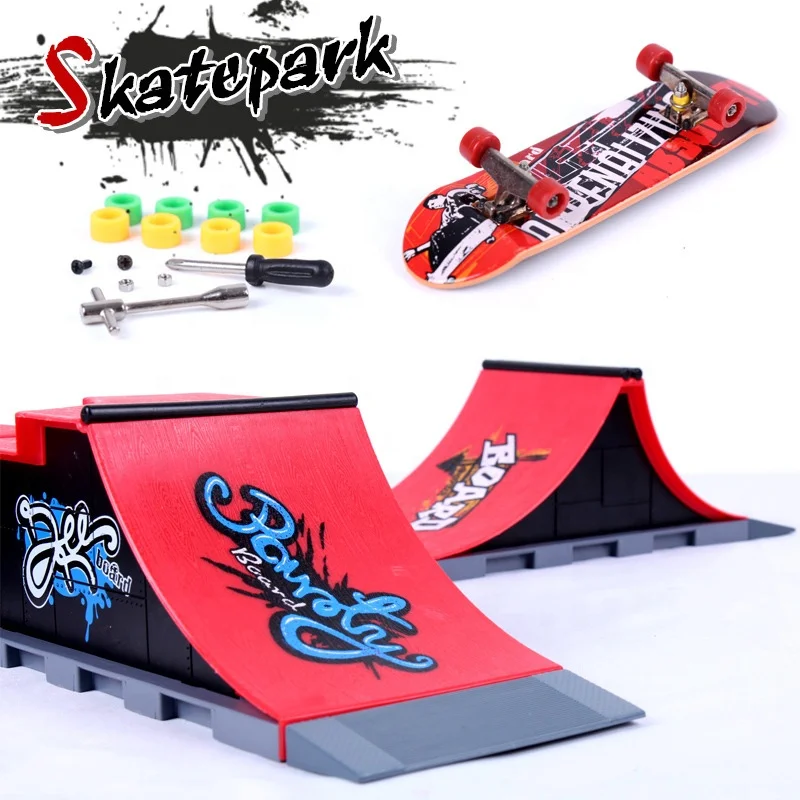 Novelty Ultimate ABS material Desktop Finger Skateboard Toys Training Props Skate Park Kit Ramp Parts