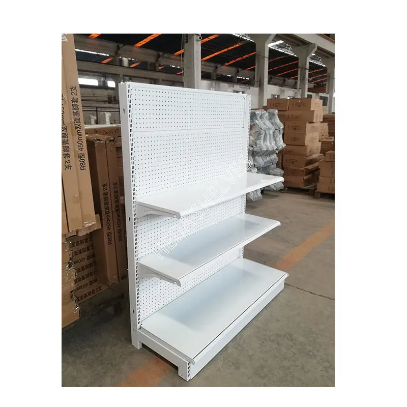 Customized Color Supermarket Metal Shelf Supermarket Racks Single Sided Gondola Display Rack Gondola Shelving