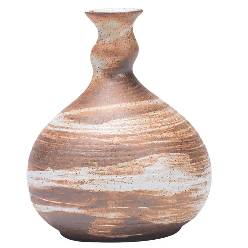 Handmade Retro Ceramic Vase Inspired by Zen Wabi Sabi Stylish Japanese Rough Pottery Home Tea Table Decoration Flowers Ornaments