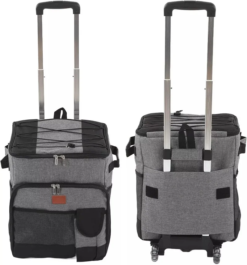 Custom 35L Large Rolling Cooler, Leakproof Insulated Cooler Bag with Wheels