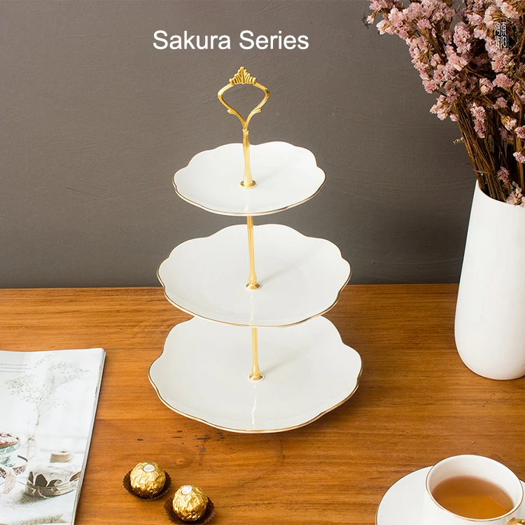 Партия сервировочное блюдо Китай 3-х уровневая подставка для свадебного торта керамические свадебные десерт фрукт закуска в виде пирожного чашке с стенд