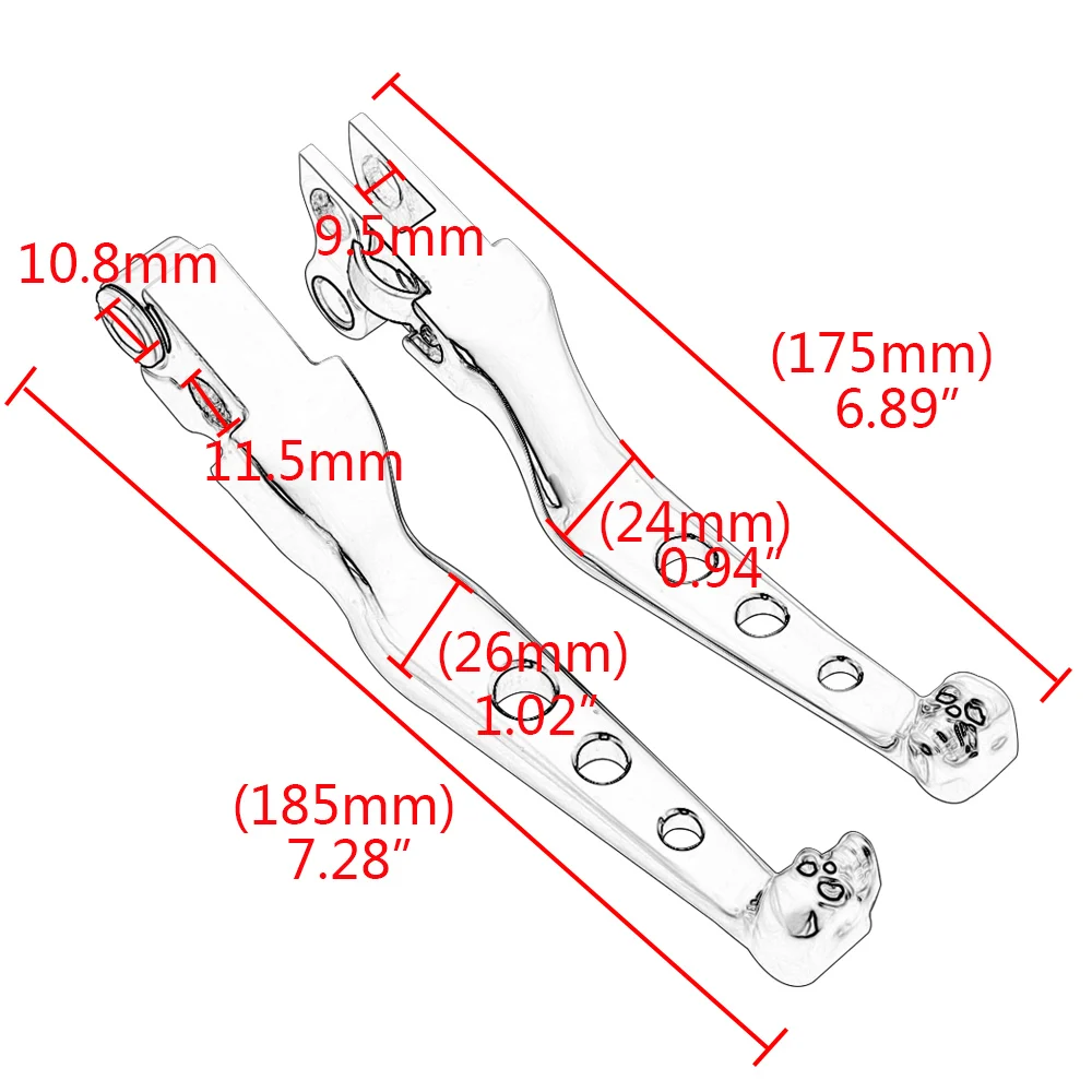 Запчасти для мотоциклов Череп тормоз рычаг сцепления ручка рычага для Harley Touring Road King Dyna FLST Sportster XL 883 1200 1996-2010