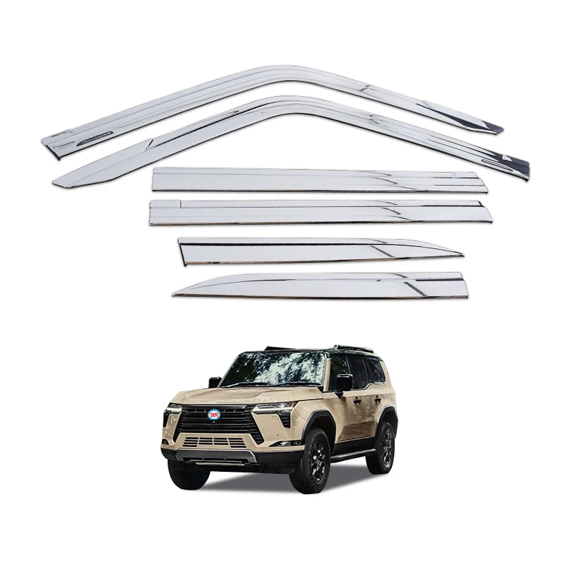 TXR Injection Window Deflectors Door visors Chrome Rain Cars Sides Protector Exterior Accessories for  Lexus GX550 2024-