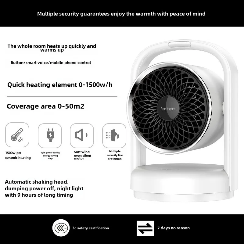 SBEI-ML9010Y new desktop  heater PTC heating 1500W electric heater 110 ° shaking head 60 ° up and down automatic hot air blower