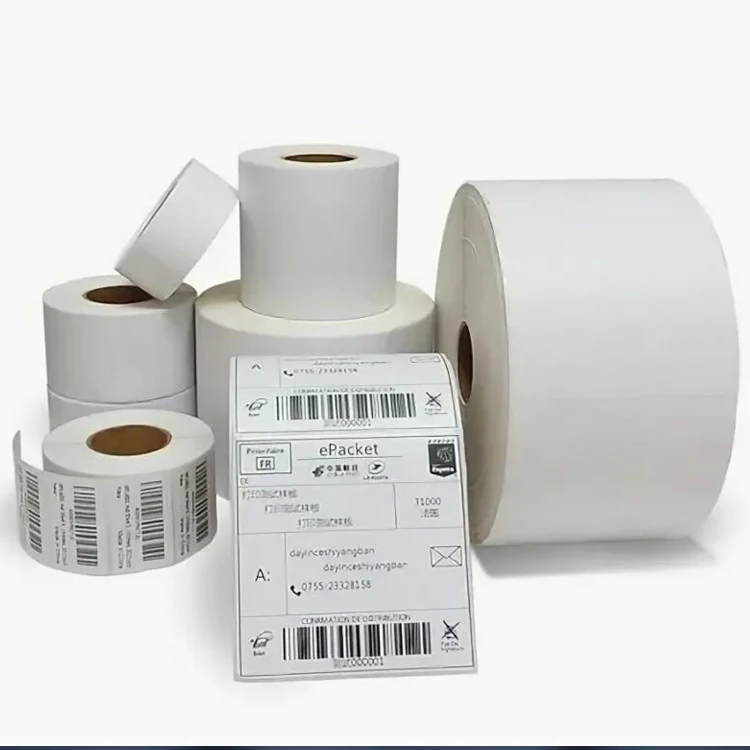 Self-Adhesive Direct Thermal Printer Paper for Shipping Custom Logo Stickers Packaging Labels