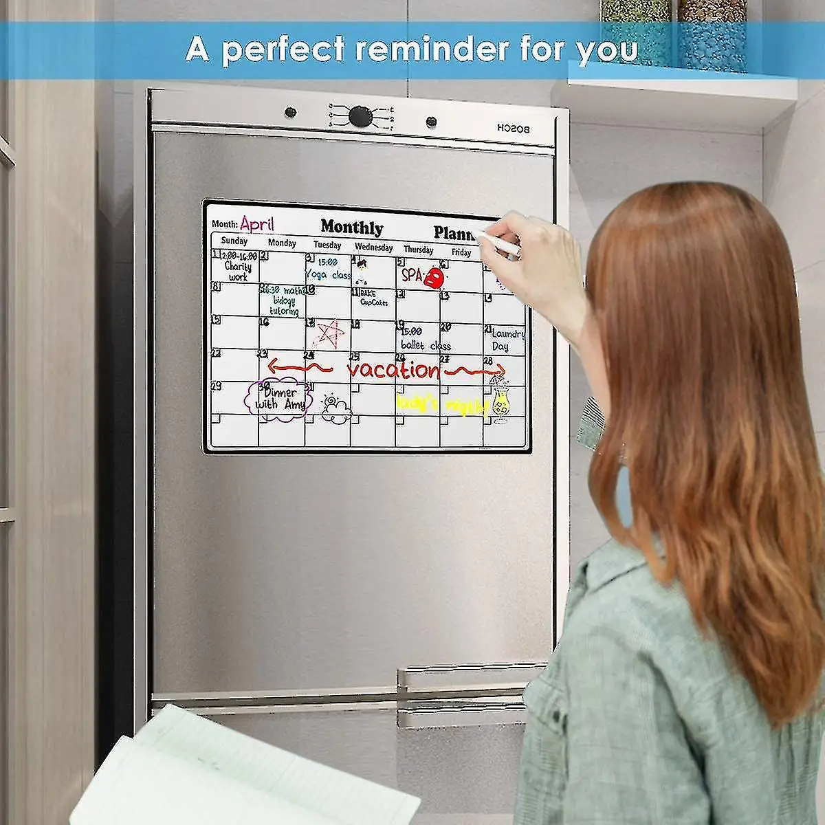 Custom PVC Weekly Fridge Magnets Monthly Daily Magnetic Calendar For Refrigerator Set Refrigerator Magnet