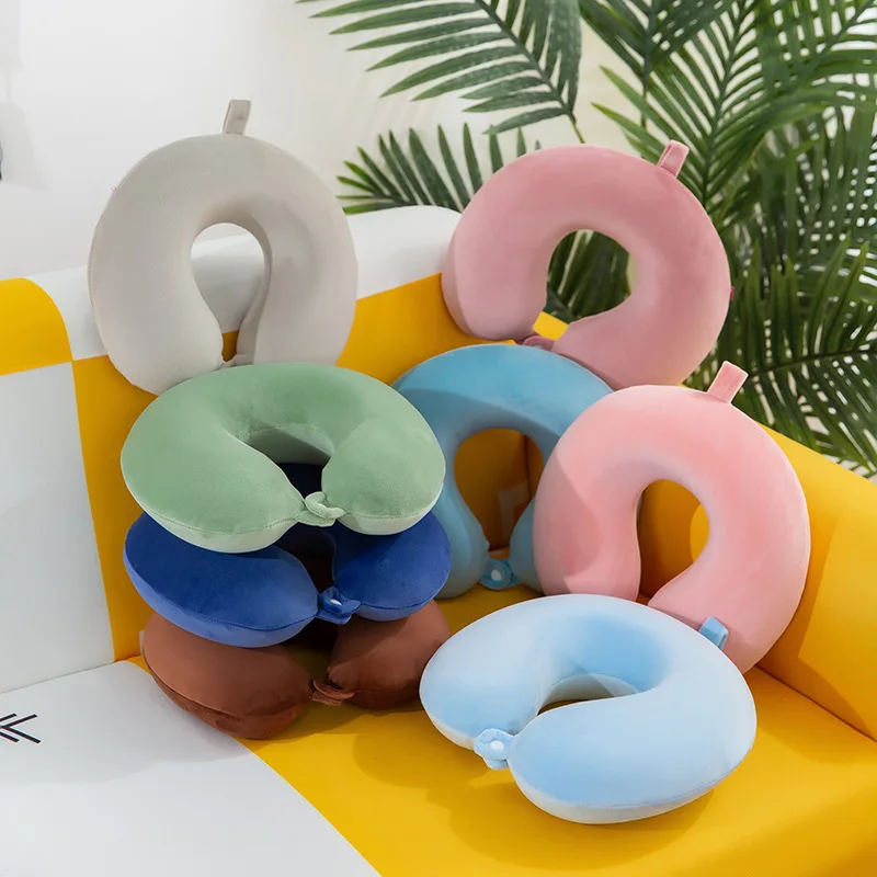 Factory Wholesale Custom Personalized U shape camping car pillow Foam Travel Neck Support Memory Foam Neck Pillow