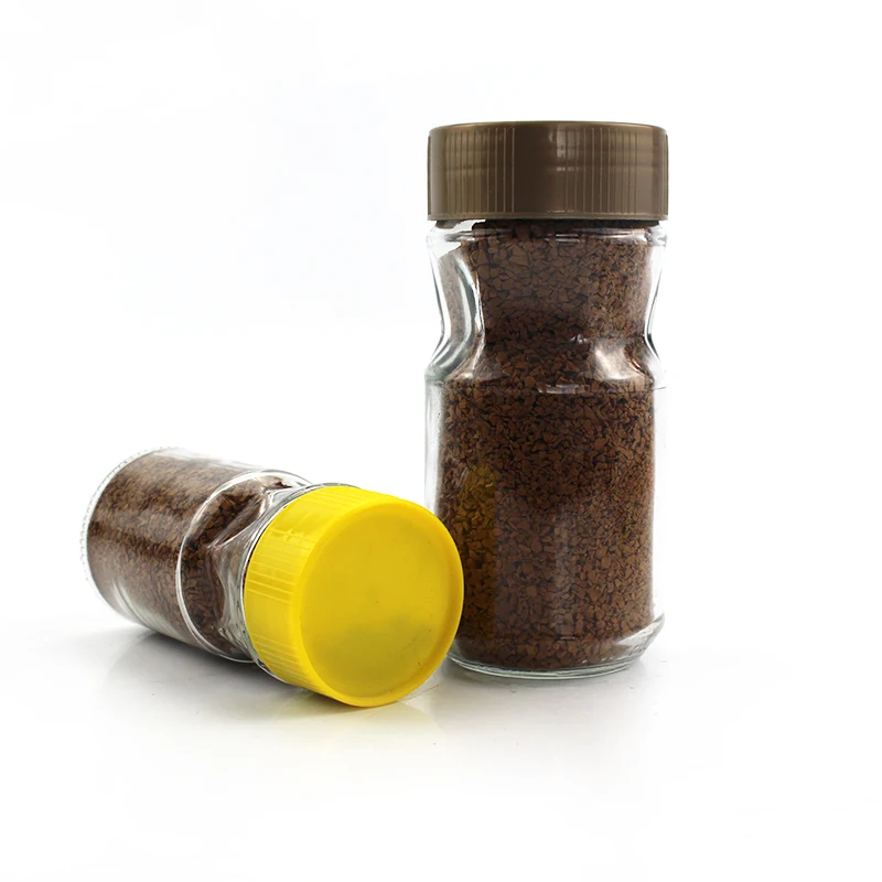 Wholesale Empty 40g 90g Coffee Jar Glass Jars For Instant Coffee With Plastic Lids
