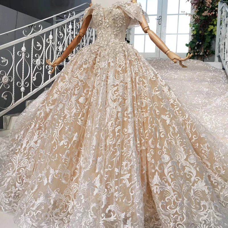 HTL848 Jancember heavy applique ladies wedding dresses vestidos de noiva sexy wedding dress