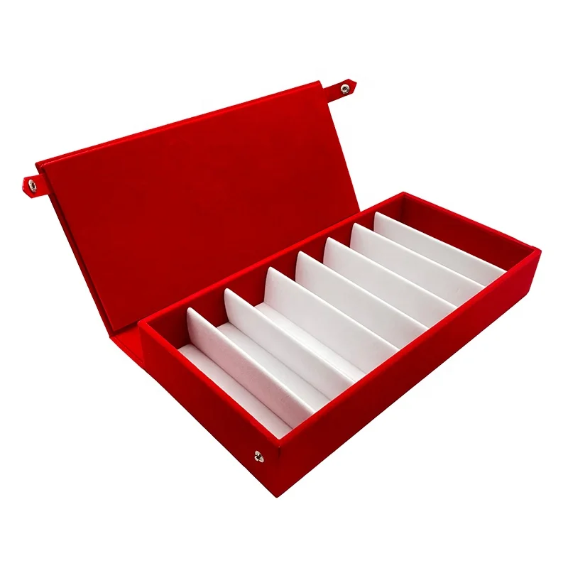 Custom Luxury Ladies Sunglass Storage Box 8PCS Sunglasses Fabric Case Velvet Sunglasses Tray