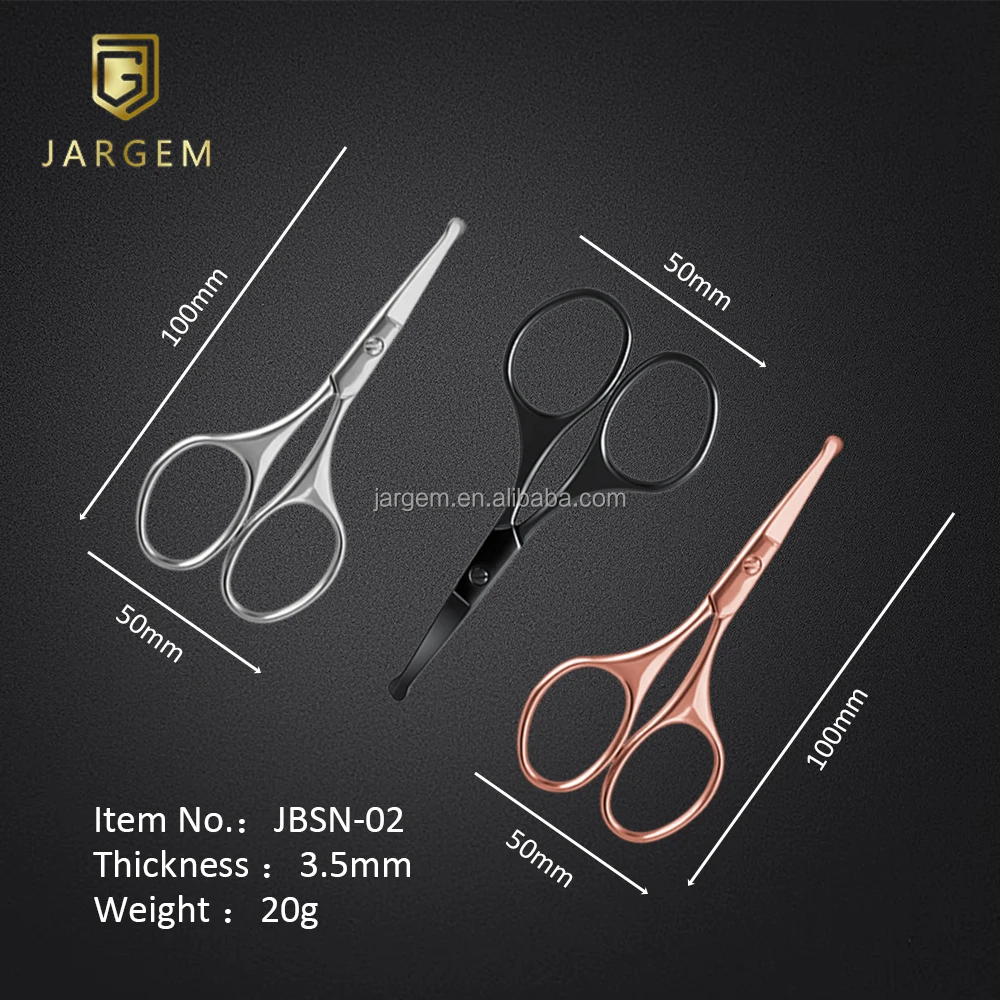 Colorful Coating Nose Hair Scissors Stainless Steel Mini Manicure Nail Scissors for Eyebrow Safety Scissors