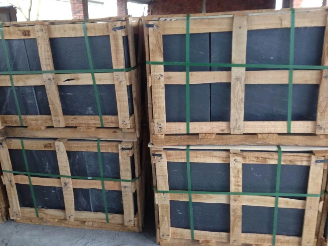 Плитка для пола из черного шифера разрезанная по размеру плитка уличной мощения каменная мозаичная настенная панель толщина 1-2 см садоводства