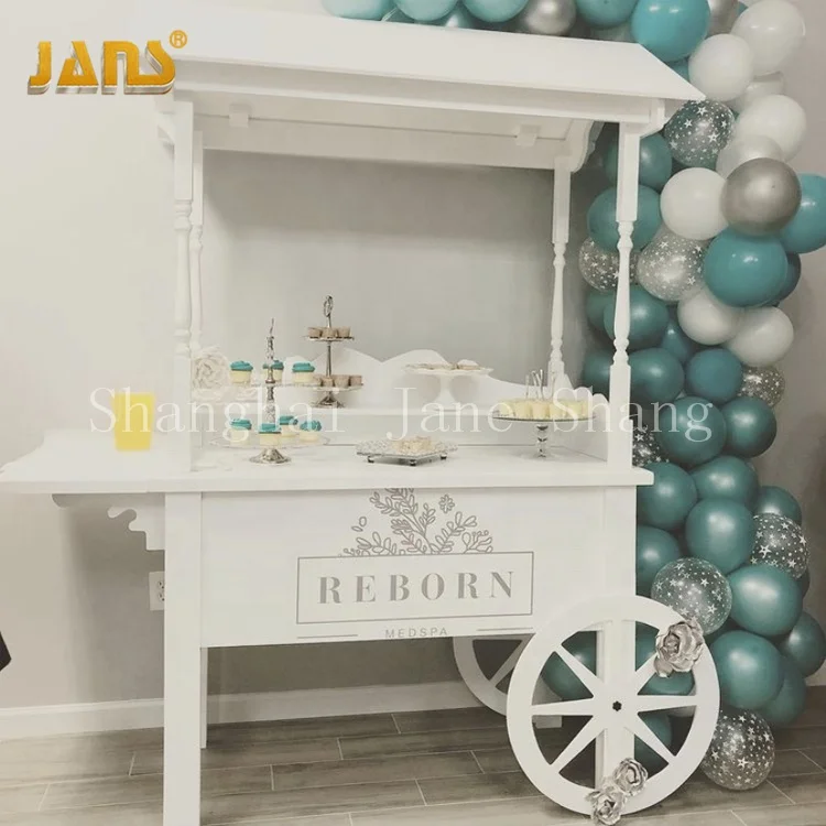 factory customized wooden candy cart display wood food carts kiosk for sale with wheels