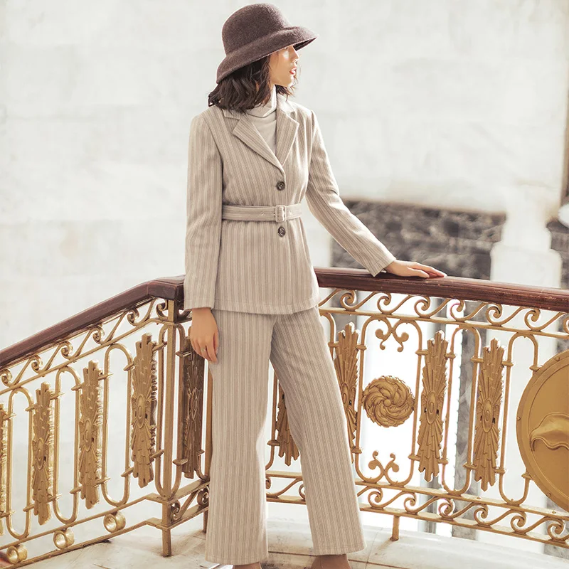 New Style Design Straight Striped Business Suits Women Blazer Suit