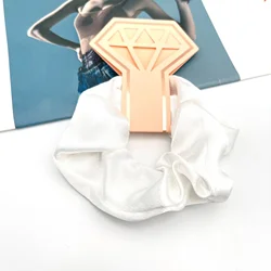 Wholesale Women Solid Color Satin Silk Hair Tie Elastic Scrunchies Ponytail Holder Hair Rope Rings Hair Accessory bridesmaid gif