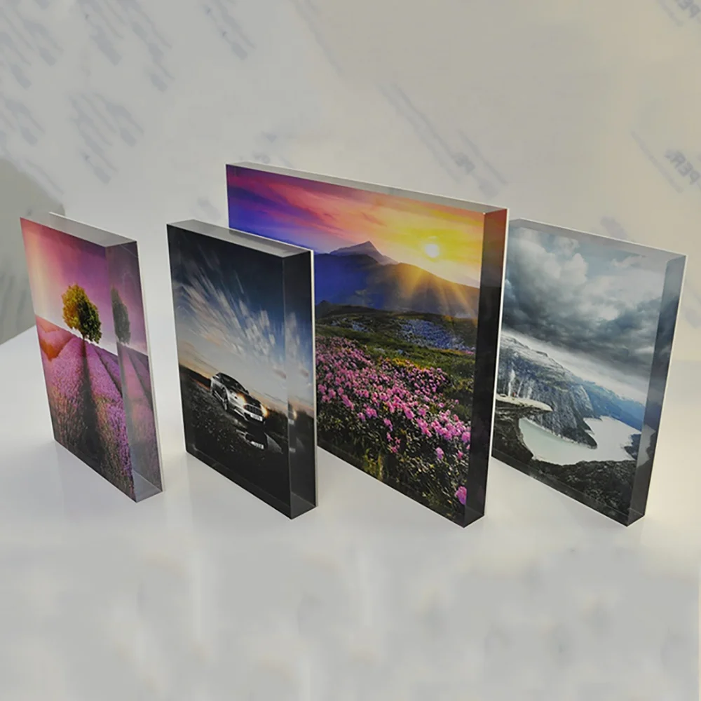 Wholesale clear acrylic display block/perspex photo block