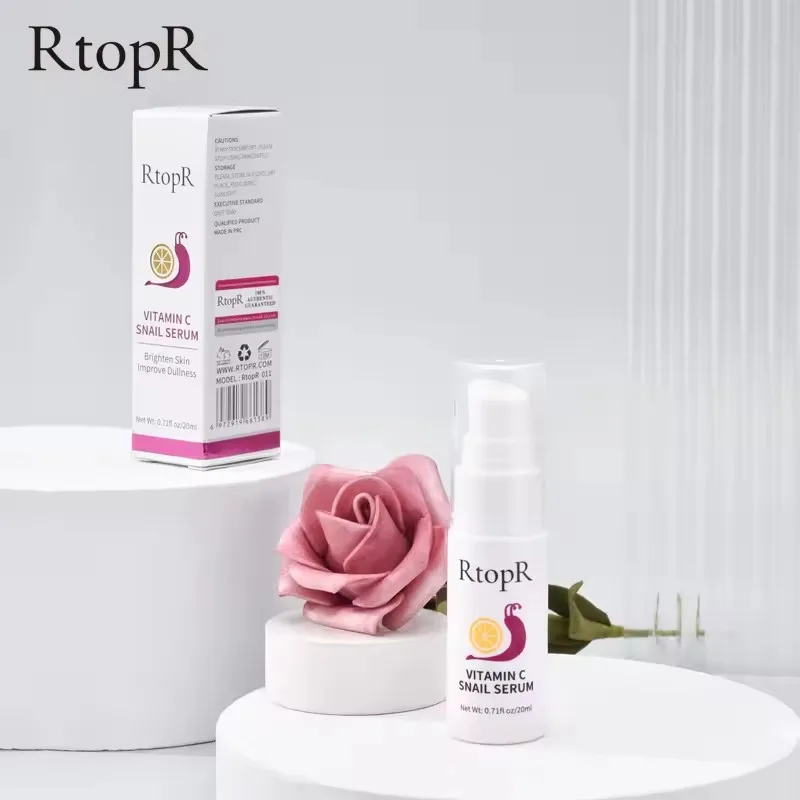 RtopR Snail Vitamin c Serum Anti-Aging Shrink Pore Whitening Moisturizing Essence Oil Control Face Serum Skin Care Products