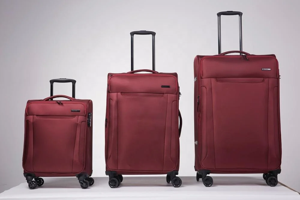 soft luggage set 5PCS family series light weight luggage polyester durable soft luggage cheap with BSCI certificate