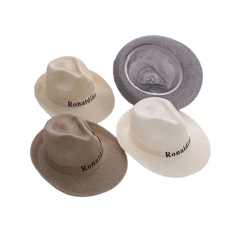suppliers cheap australian round top paper braid straw fedora hat safari bush hat men formal jazz hat with custom logo