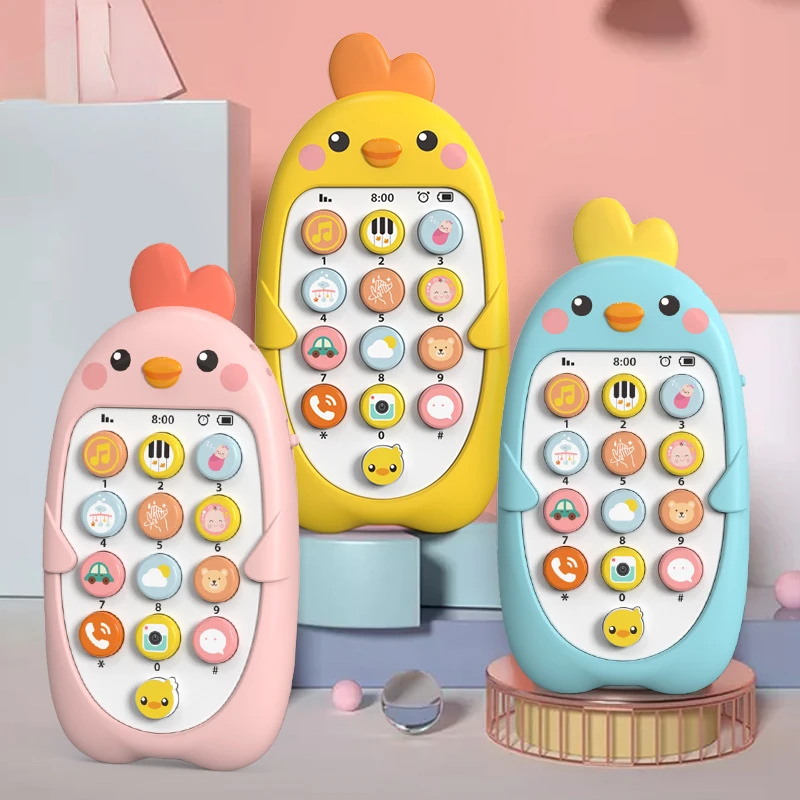 Toddler Smart Phone Baby Mobile Phone Toy Music Light Analog Call Plastic Cellphone Bilingual Toy Phone for Kid