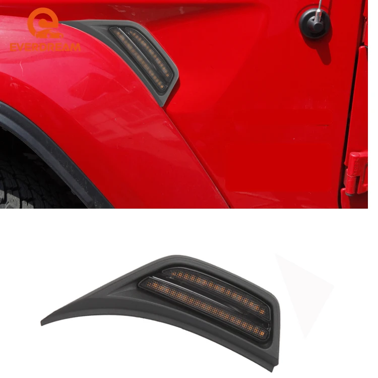 Front LED Fender Side Marker Light Flares Light  Side Lamp For Jeep Gladiator JT 2020+