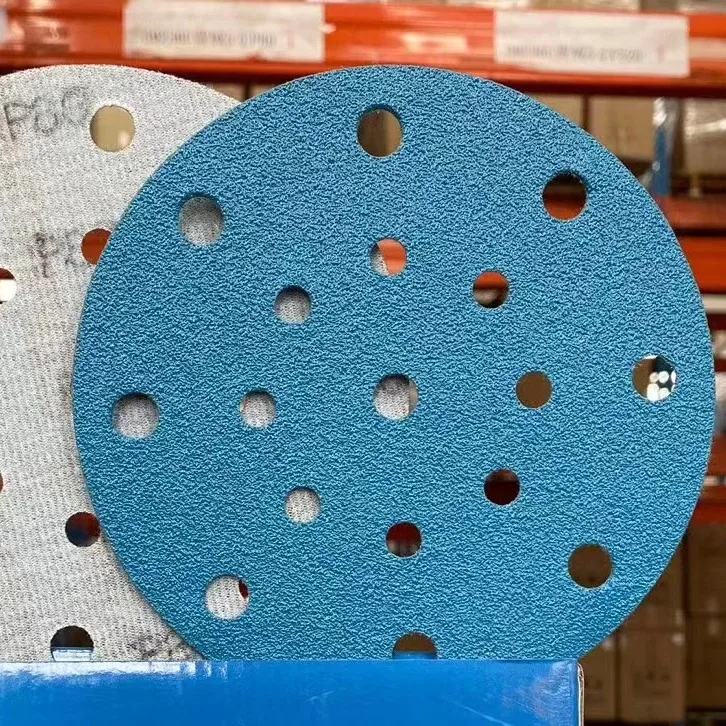 Blue 150mm Sand Paper Abrasive Disc With Hook and Loop Backing for Metal Wood Polishing Round Shape Customizable OEM Options