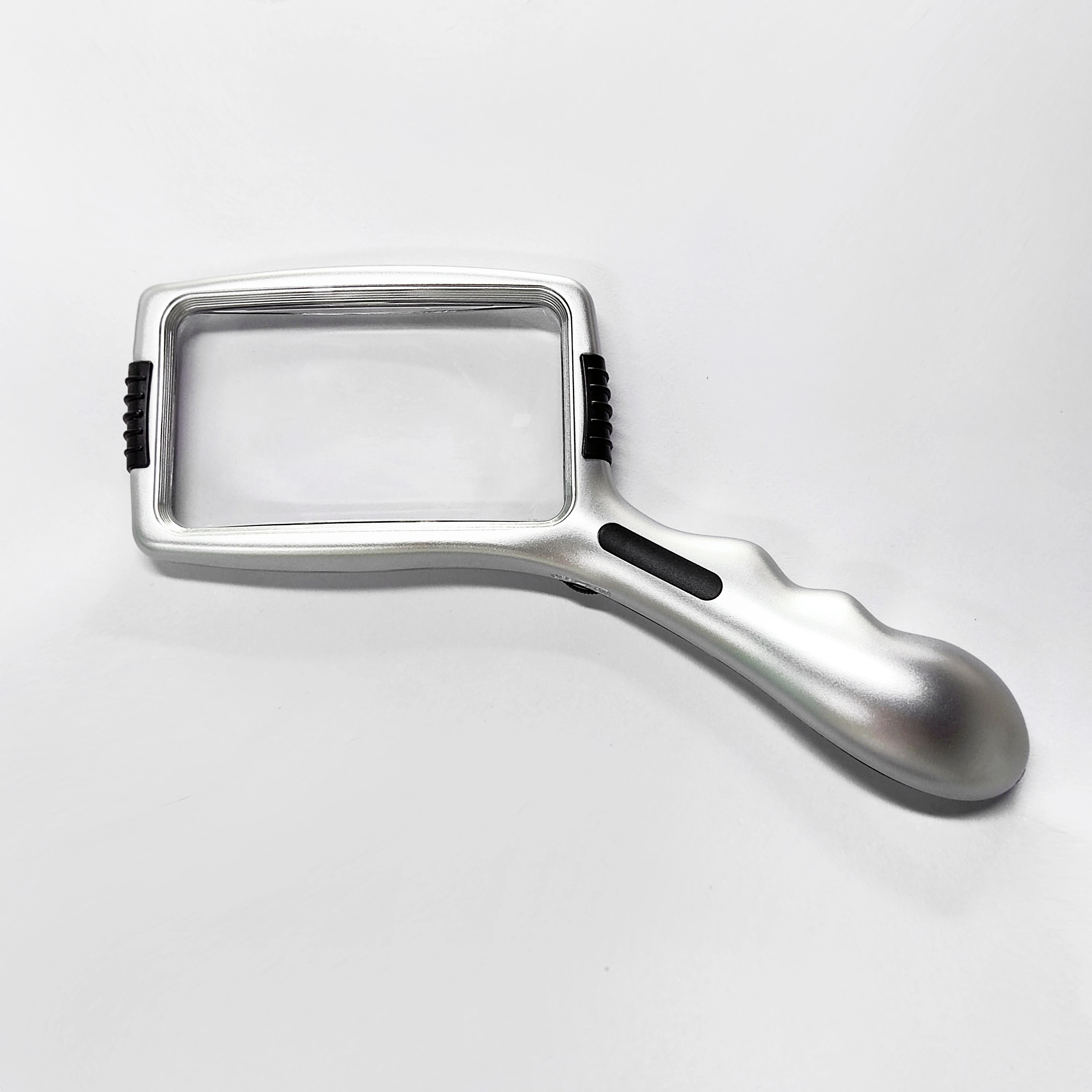 High Quality Wholesale Custom Glass Magnifier 4X Rectangular Magnifying Glass With LED Light For Reading