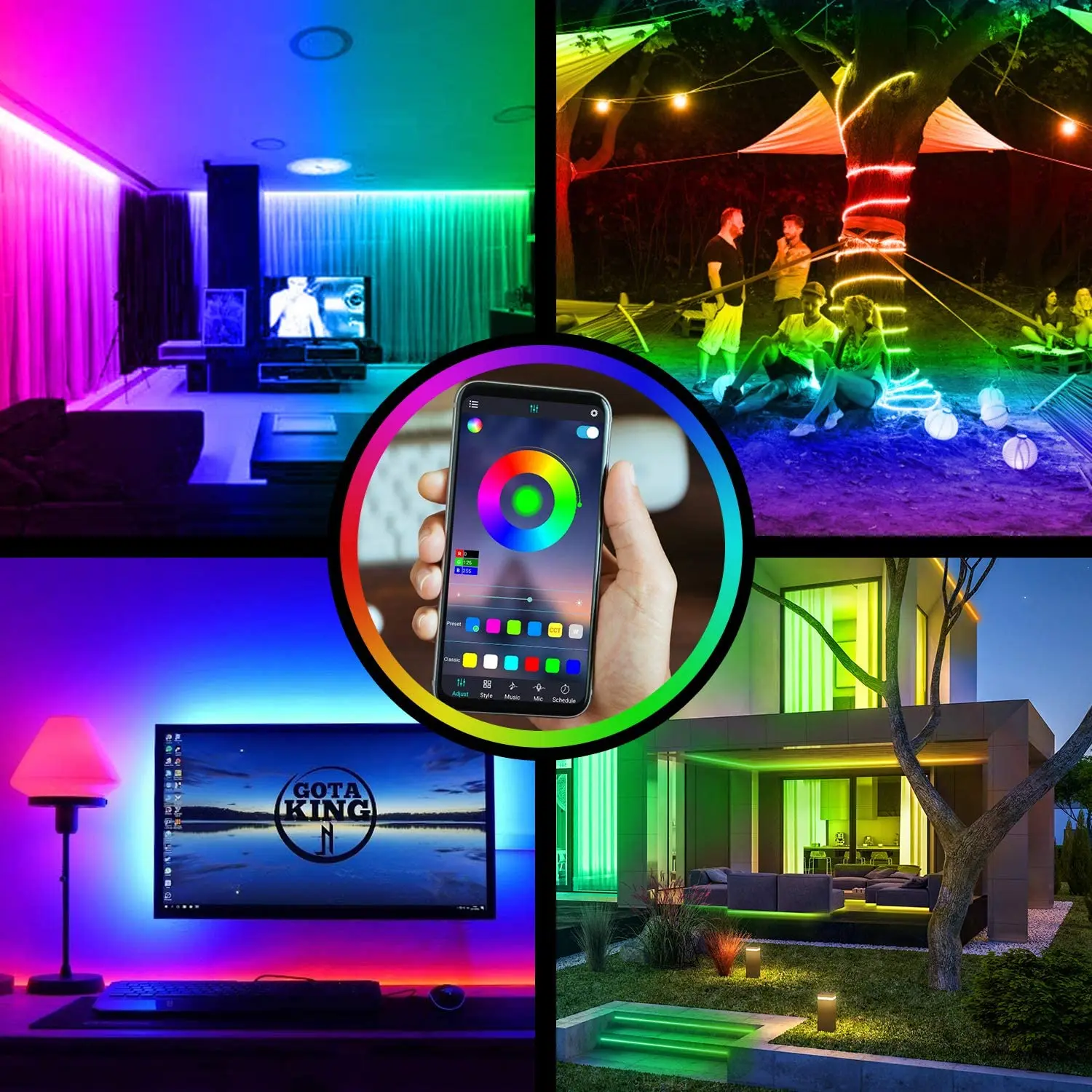 Smart LED Light Strip RGB 5m with Power Supply, Blue tooth and Wi-Fi Enabled, Alexa and Google Home