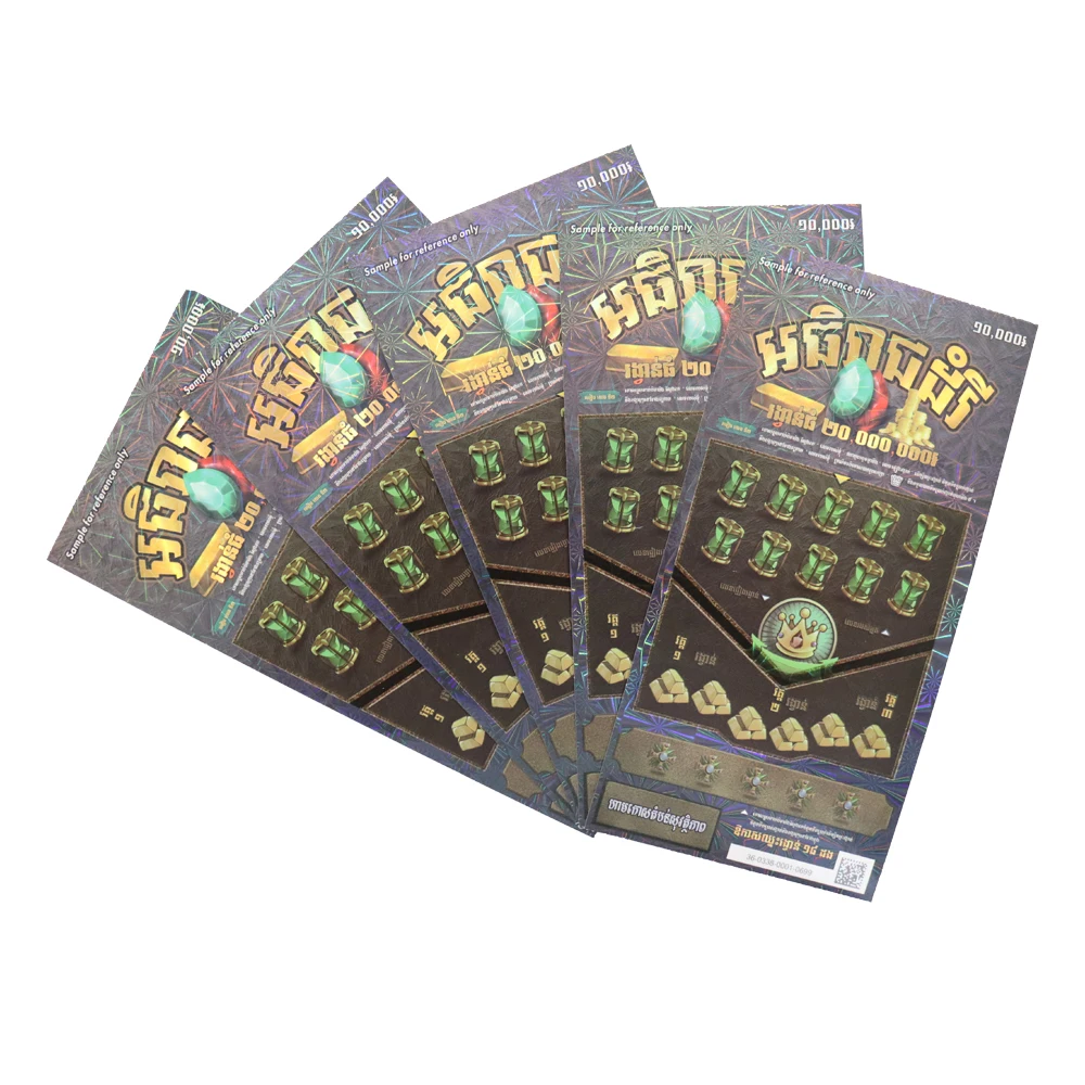 2024 New Design digital printing Color Winning lottery tickets manufacturer scratcher for sale