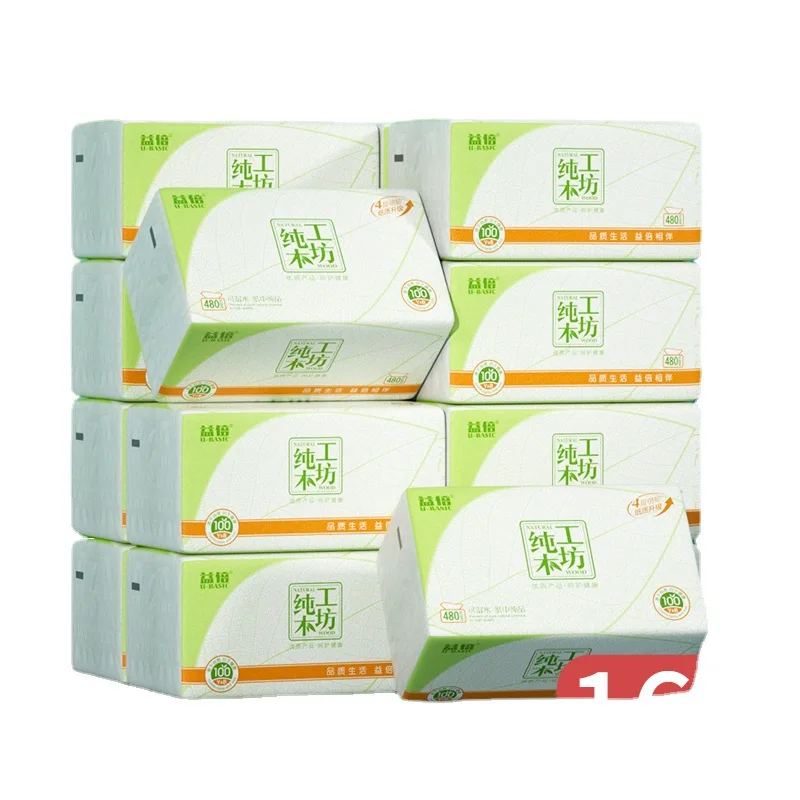 High quality Facial tissue paper 480ply large paper towels with extra thickness for household use.