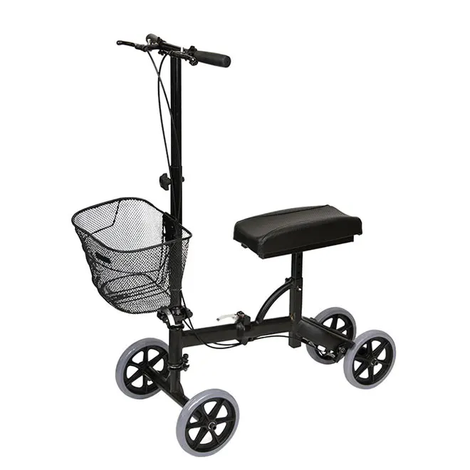 Steerable Knee Walker Scooter Knee Cycle Leg Walker Crutch Alternative Black Disable WA221