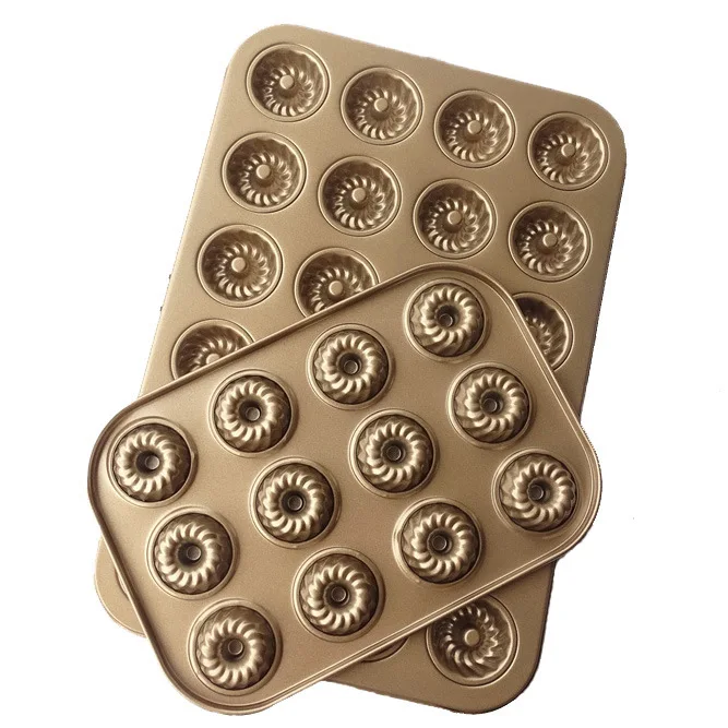YUESHEN Factory direct selling mini 24 donut cake baking tray Gugu Hoff non-stick baking tray baking mold