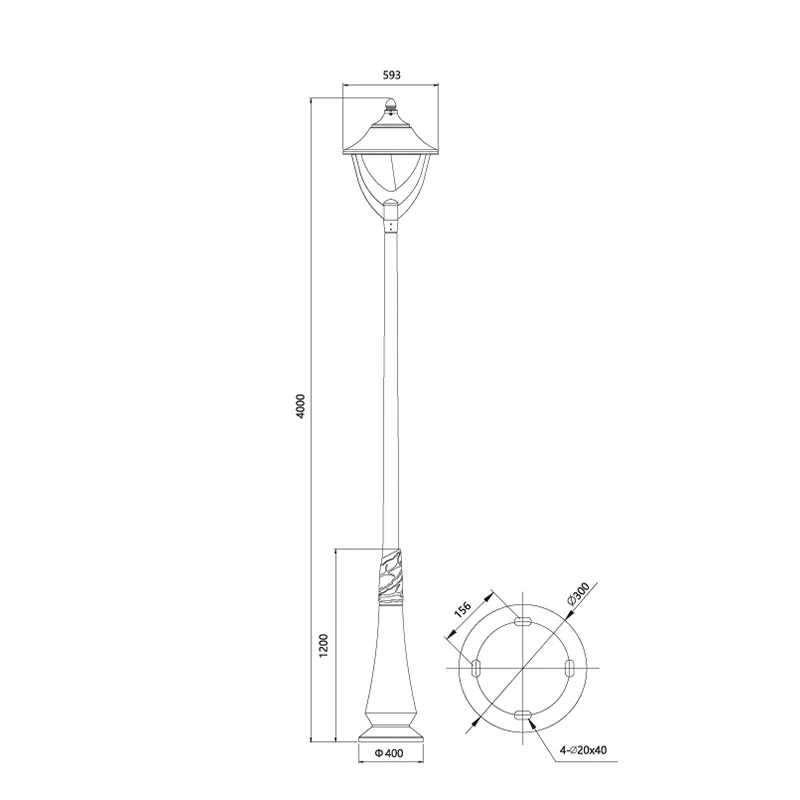 DAHENG IP65 4M outdoor lighting garden LED landscape lighting DHK-9029