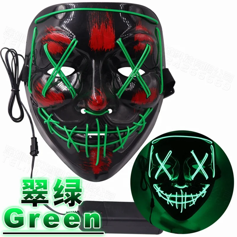 Dropshipping Neon Stitches LED Mask Wire Light Up Costume Purge Party Cosplay Halloween Masks [CHOOSE]