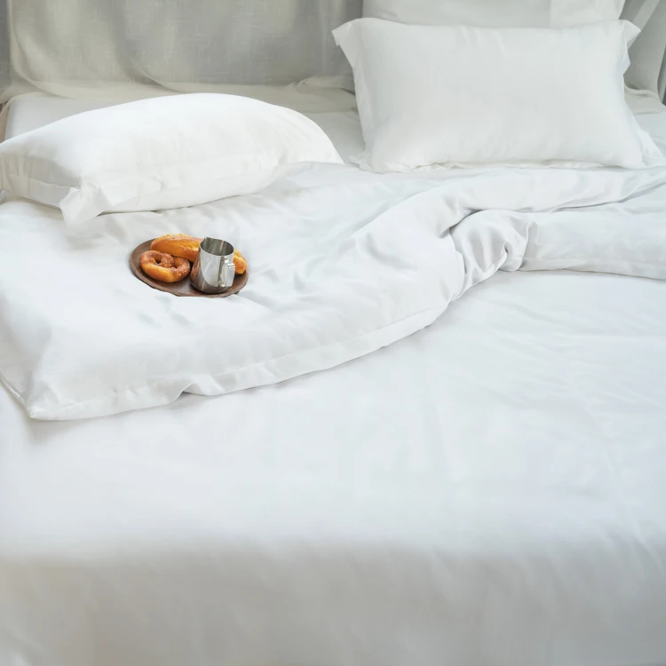 Plain Dyed Bedding Comforter Sets Luxury Tencel Fiber Bedsheet Lenzing Tencel Pillow Tencel Bedsheet Bedding Sets