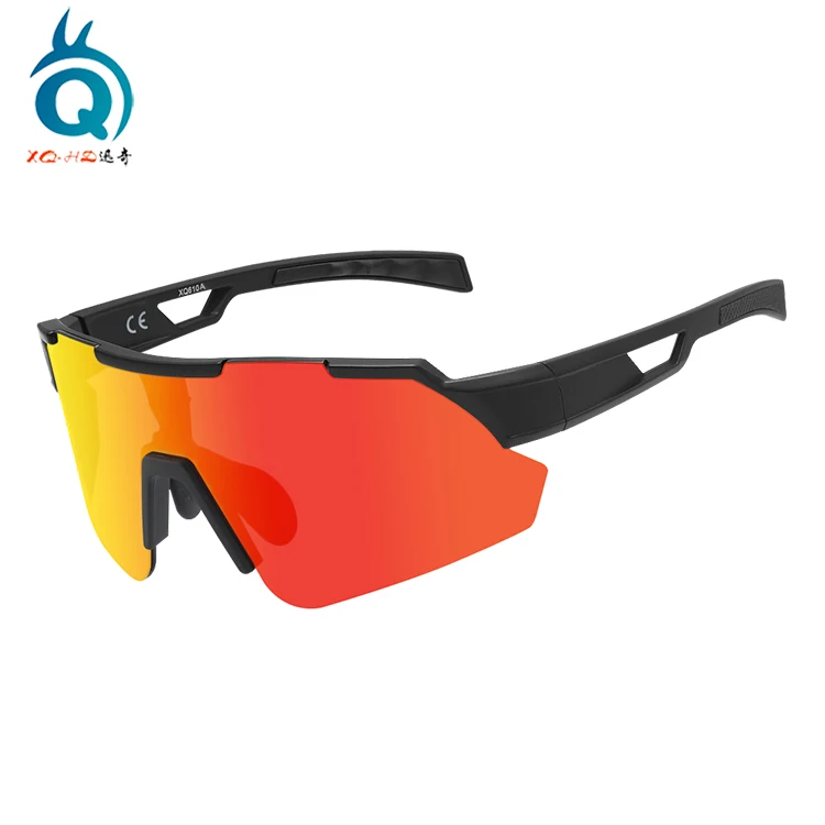 custom printing logo on lens mirror color lenses fishing bicycle golf sunglasses UV400 cycling sport glasses