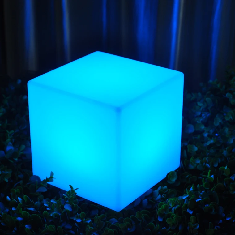 plastic glowing cube stool led cube chair for event rental