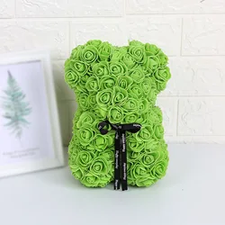 Hot sale  artificial flower Wholesale valentine Christmas gift 25cm 40cm rose bear Pearl bear gift package box