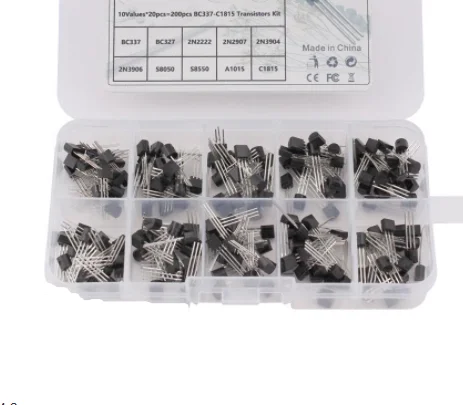 Electronic Component Assortment Box Kit  BC337 BC327 2N2222 2N2907 2N3904 2N3906 S8050 S8550 A1015 C1815 Common Triode  Kit