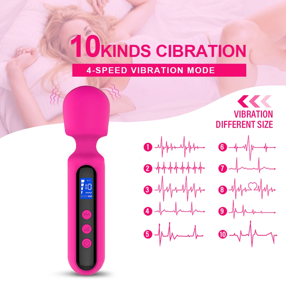 Lcd Display Japanese Av Sex Massager Personal Magic Vibrator Wand Stimulator Clit Vagine Mini Massager Wand Vibrator