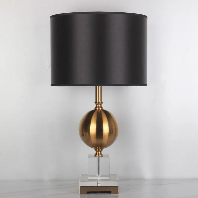 home decorative living room modern black shade luxury metal gold table lamps