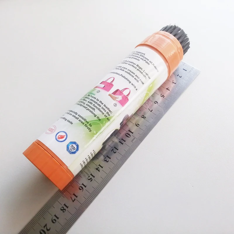 
100g Diameter 4.0cm Stick Shape Natural Brown Paste Leather Care Cleaner Shoe Polish with Brush 