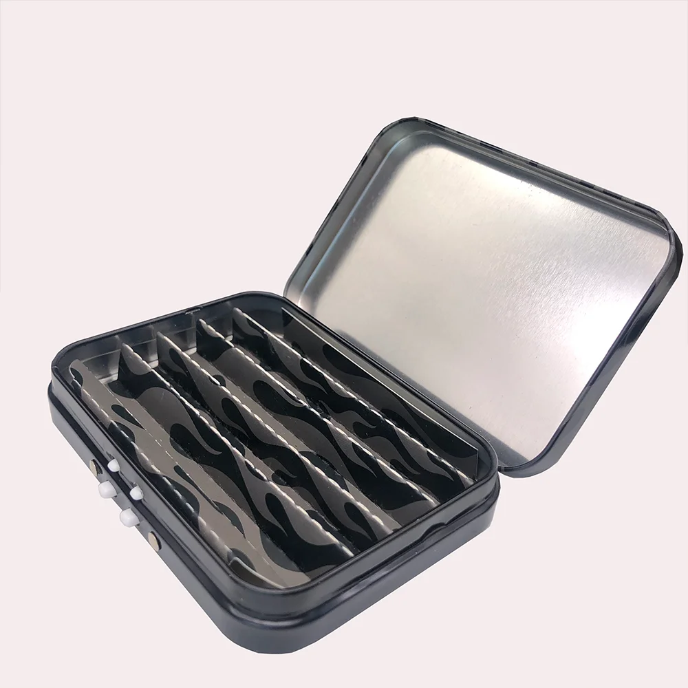 CMYK printing metal hinged tin case for child resistant box packaging