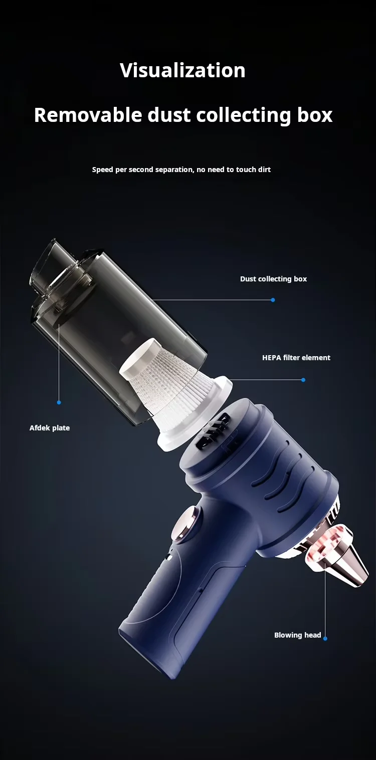 Portable Car Vacuum Cleaner Rechargeable Handheld Automotive Vacuum Cleaner for Car Wireless Dust Catcher Cyclone Suction