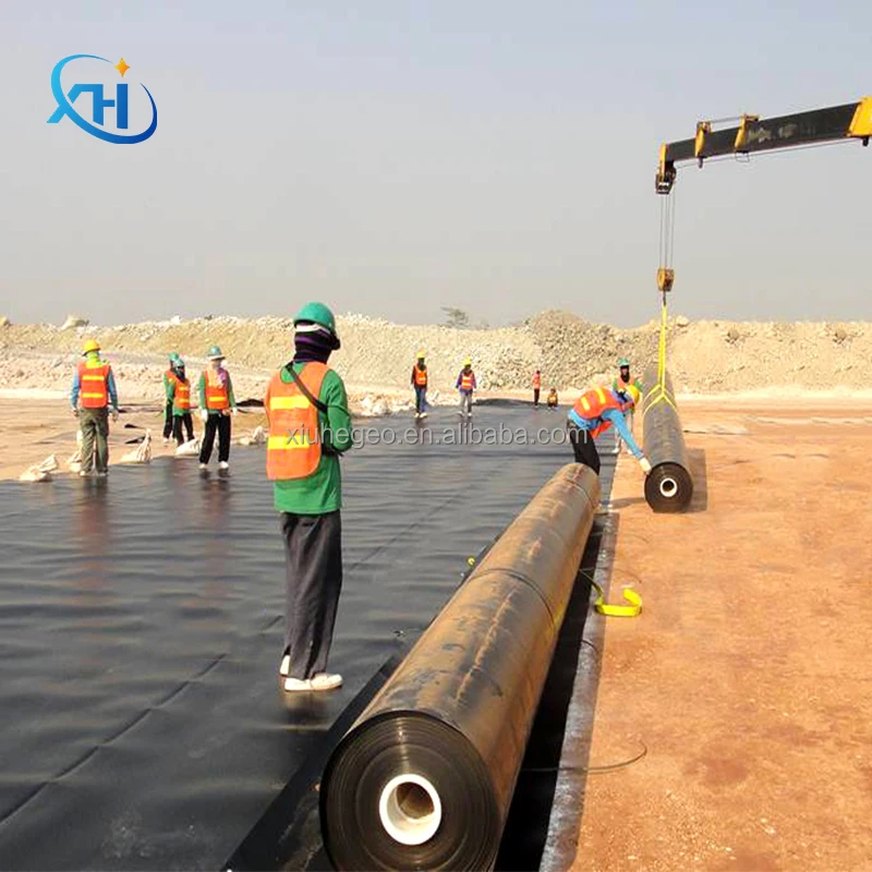1 5 мм 2 черная геомембрана HDPE для свалки и аквакультуры антипросачивающаяся коррозионная стойкость