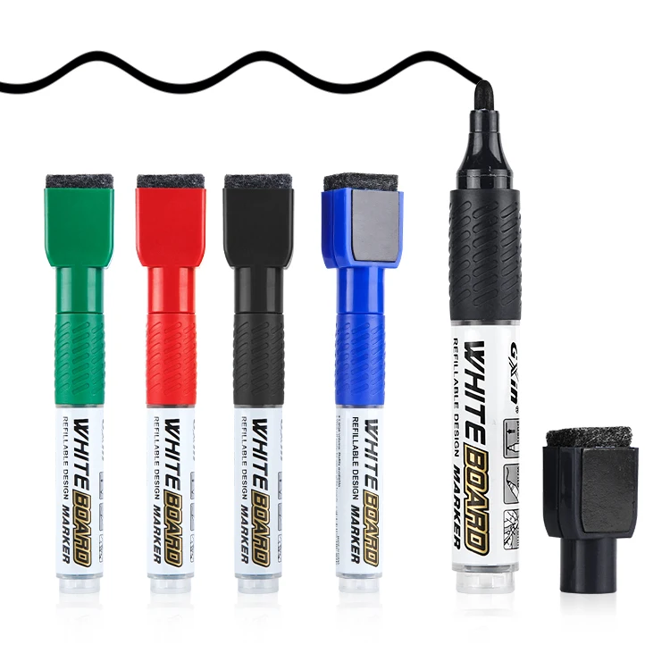 Gxin G-201F Wholesale writing smoothly Non Toxic Refillable quick drying White board marker pen with board eraser