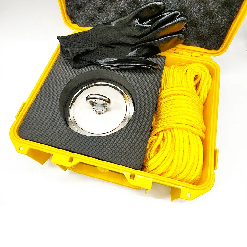 D135mm Magnet Fishing Kit Powerful  Pull Force 4400lbs(2000kg) with D8X30mm Rope for Fishing in River
