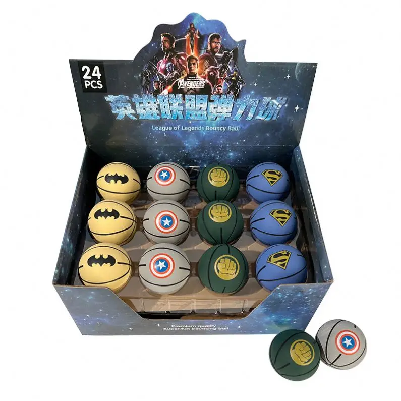 2022 Amazon Hot Venting Ball Marvel Rubber Bounce Ball Superhero Bounce Mini Basketball Children Cartoon Bounce