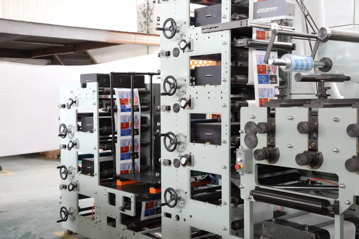 automatic 8 color flexo care label printing press machine roll to reel film paper flexographic printer with die cutting