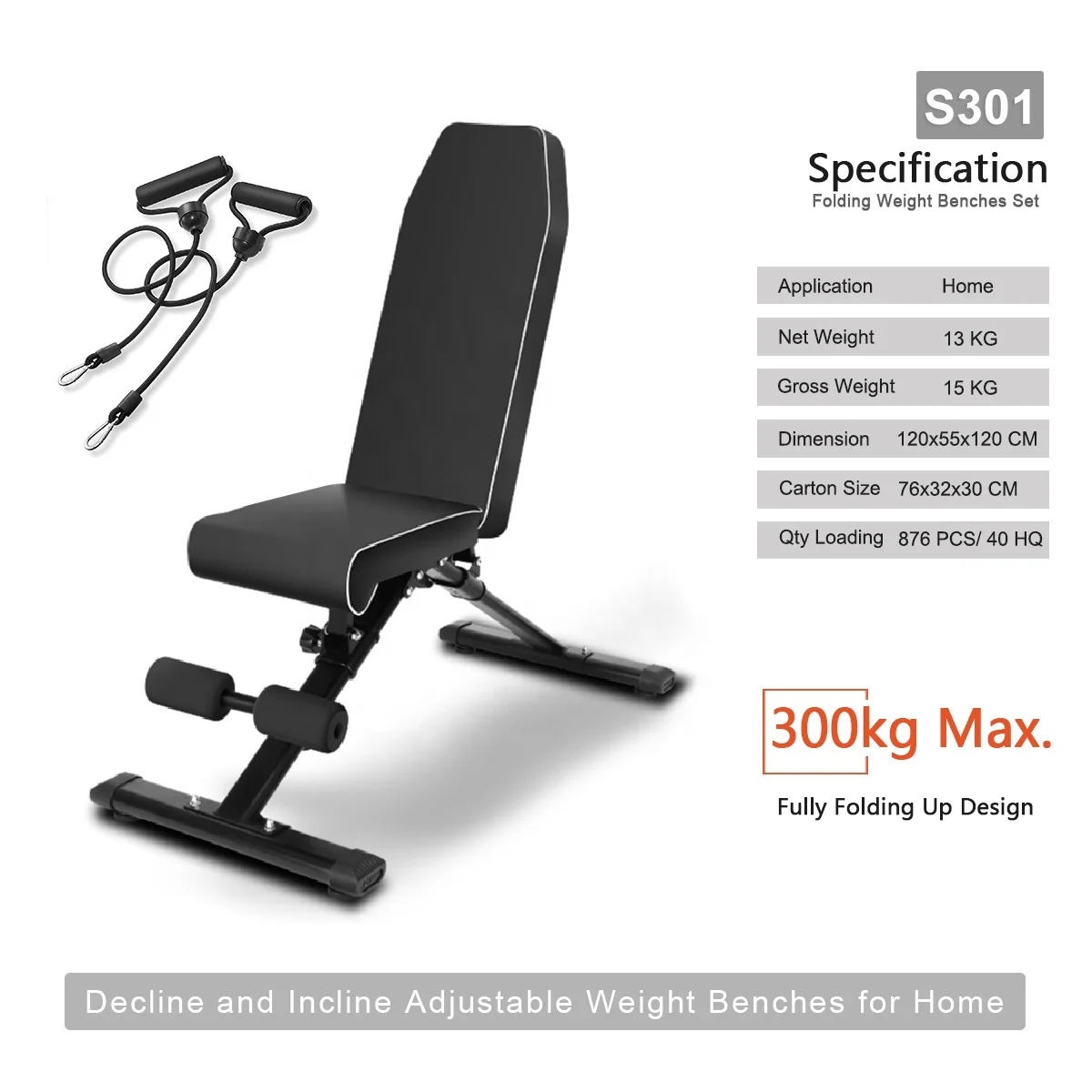 Weight Bench with Leg Extension Exercise, Combo Adjustable Bench Press, Ab Workout Bench and Squat Rack